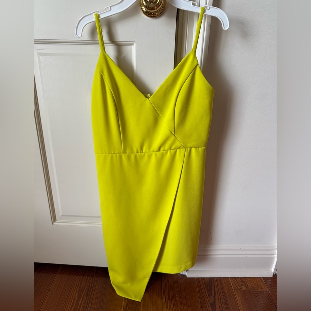 Do + Be Chartreuse Green Asymmetrical Dress